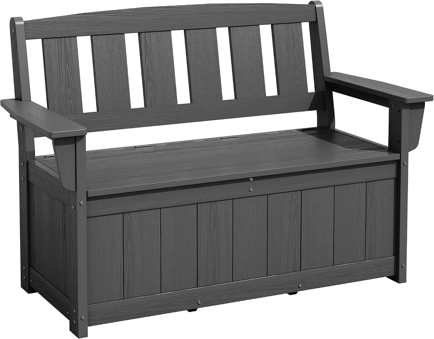 SERWALL HDPE Outdoor Storage Bench, (Gray)