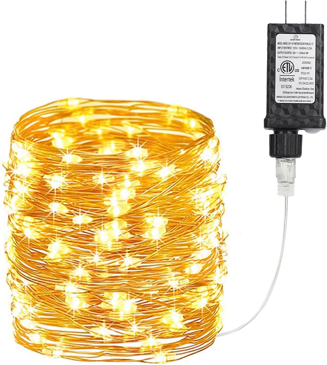 Joomer Fairy String Lights 33FT 100 LED Plug-in Lights Indoor, Warm White | Copper Wire, String Light DIY for Bedroom, Parties, Wedding, Christmas, Outdoor, Indoor Decoration (Non-Connectable)