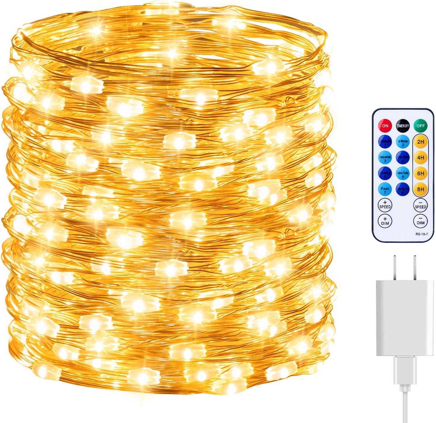 Fairy Lights with Remote, 8 Modes & Timer, 66 Feet 200 Led Christmas Light Twinkle Lights Plug in, Waterproof String Lights for Bedroom Decor Home Girl’s Room Garden Party Christmas Decorations