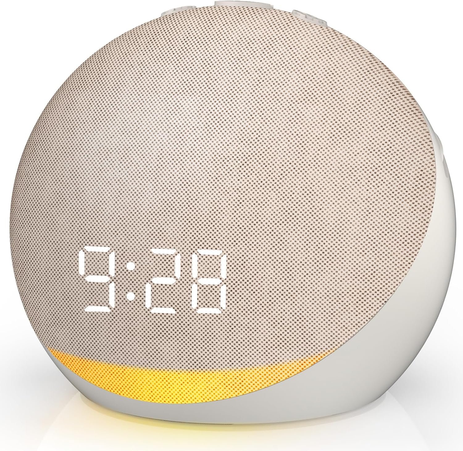 Sound Machine Alarm Clock for Bedroom: 25 Natural Sleep Sounds – White Noise Machine for Adults Kids Baby – Gentle Wake Up Alarm with Bluetooth Speaker – Putty