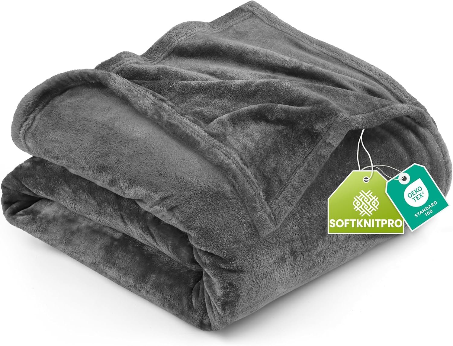 Utopia Bedding Fleece Blanket Queen Size Grey (90×90 Inches) Ultra Soft Warm Lightweight Microfiber Breathable Anti-Static Cozy Bed Blanket, All-Season Home Decor Gift for Women and Men