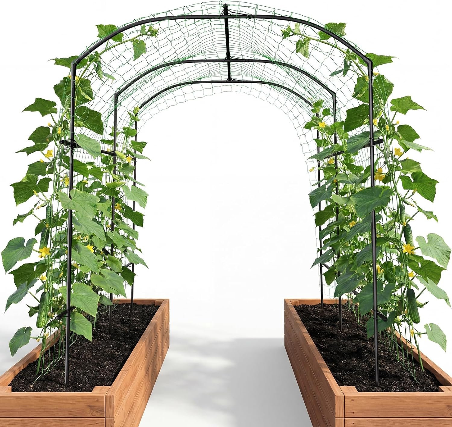 DoCred Tall Garden Arch Trellis for Climbing Plants, 87in Tall Metal Plant Support Trellis Archway for Climbing Vine Vegetable/Fruit/Flower Outdoor Yard Lawn Garden Arch Tunnel Trellis