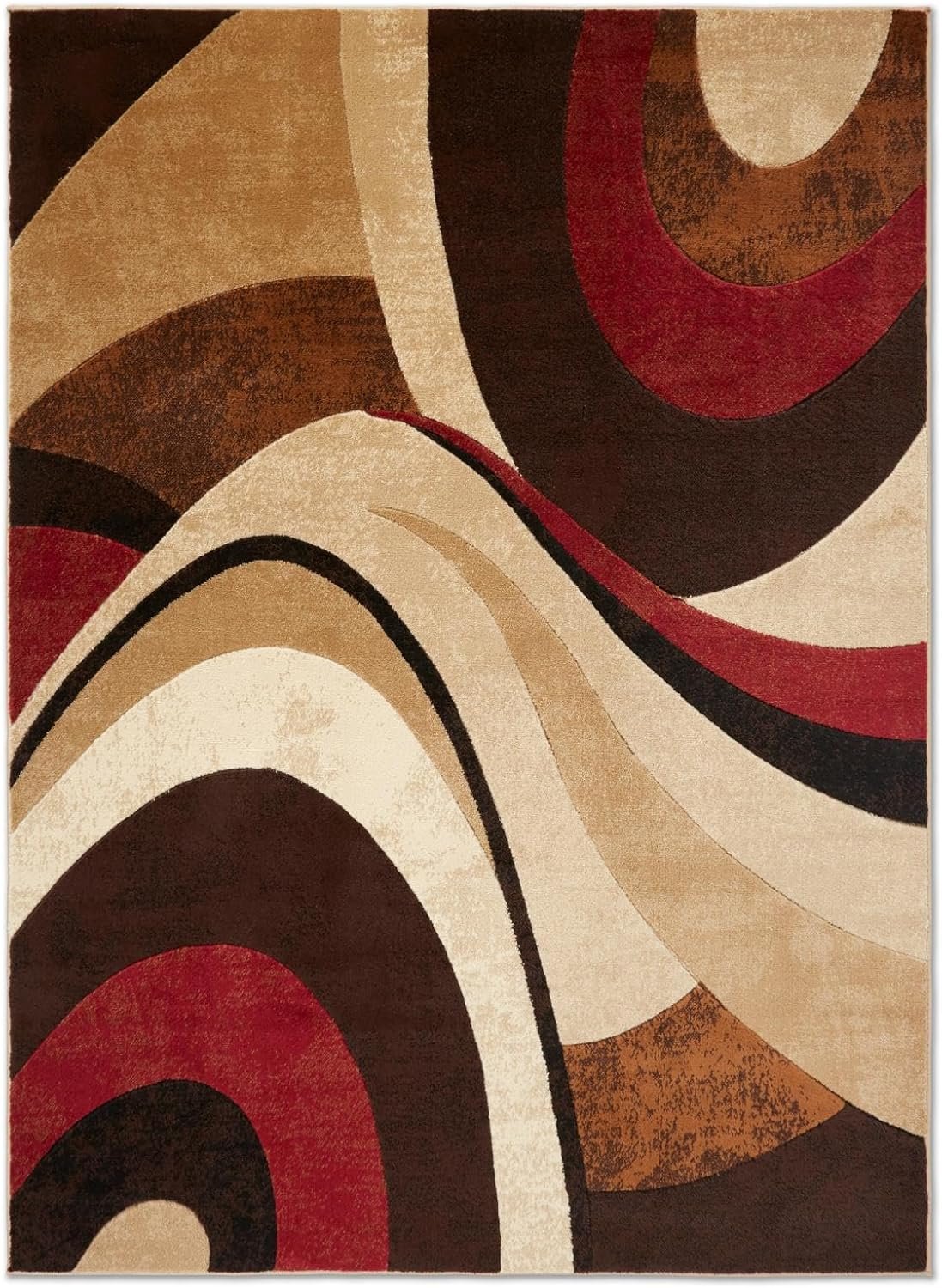 Home Dynamix Tribeca Slade Modern Area Rug, Abstract Brown/Red 39″x55″