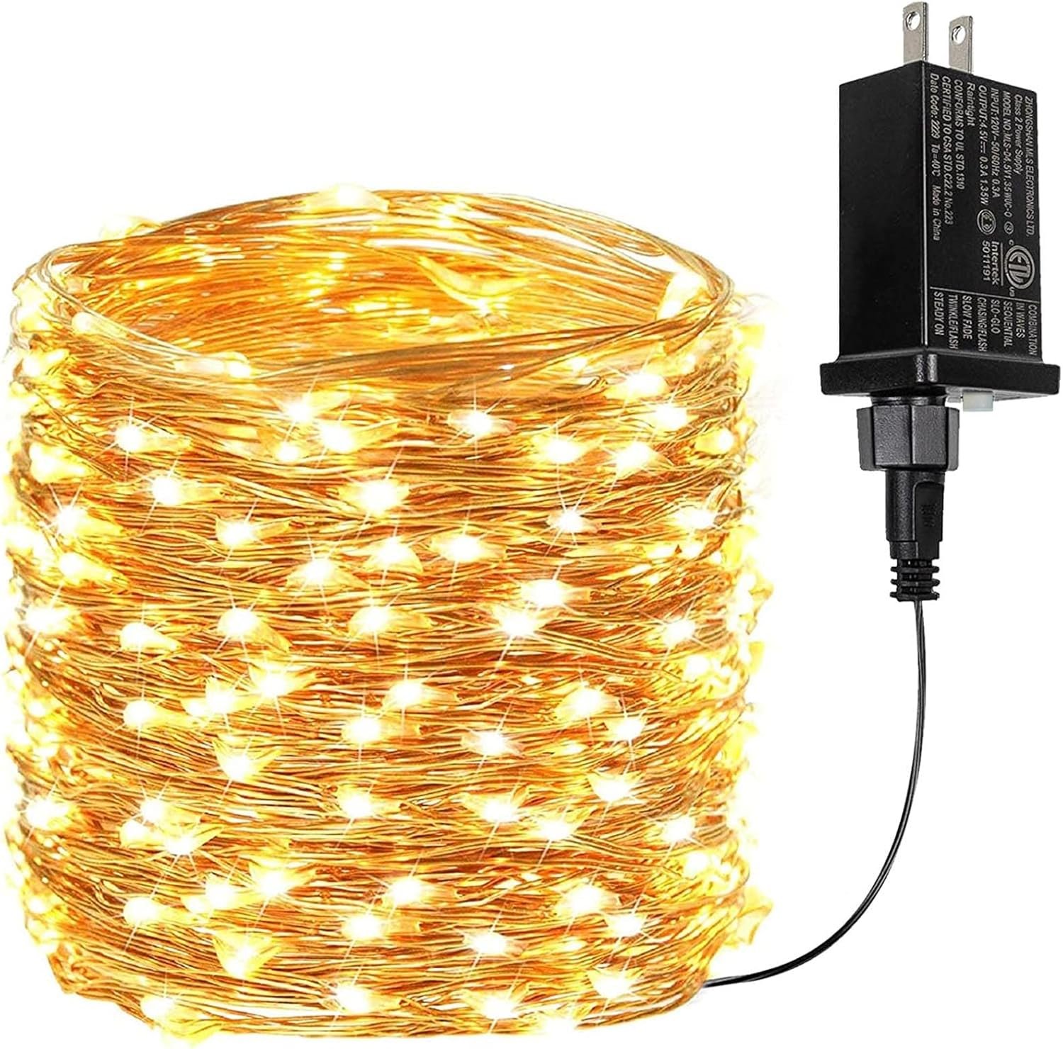 66Ft 200 LED Fairy Lights Plug in, Waterproof String Lights Outdoor & Indoor 8 Modes Christmas Light Bedroom Decor, Timer Twinkle Lights for Girl’s Room Garden Party Christmas Decorations (Warm White)
