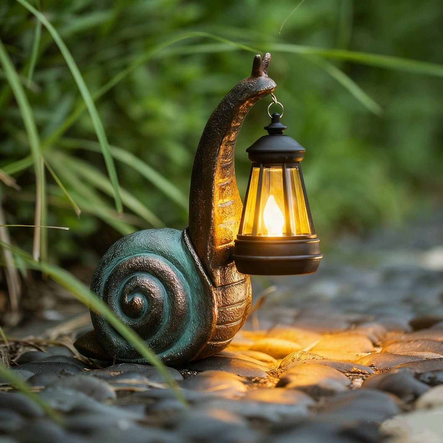 Solar Garden Snail Statue,Lawn Decor Statue for Patio, Balcony, Yard Ornament – Mothers Day Gifts for Mom Grandma Women