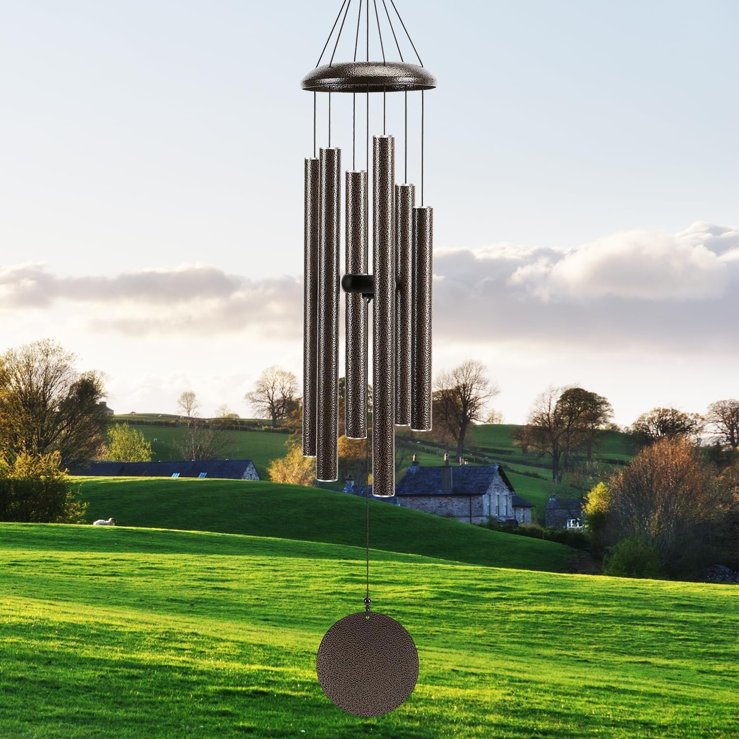 Large 40″ Wind-Chimes-Outdoor-Deep-Tone, Soothing Melodic Tones Windchimes, Wind Chimes for Outside, Brown Memorial Wind Chime Best Gift for Mom Women Grandma Neighbors