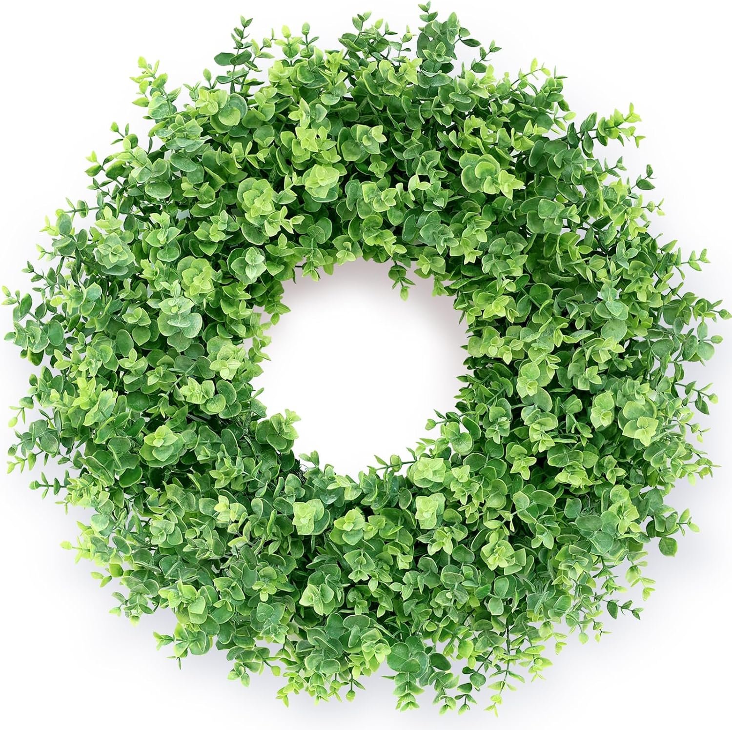 26″ Eucalyptus Wreath for Front Door, Porch, Window – Large Artificial Eucalyptus Leaves Greenery Outdoor Wreath for Home, Farmhouse Decor – Spring, Summer, Fall, All Seasons (Green)