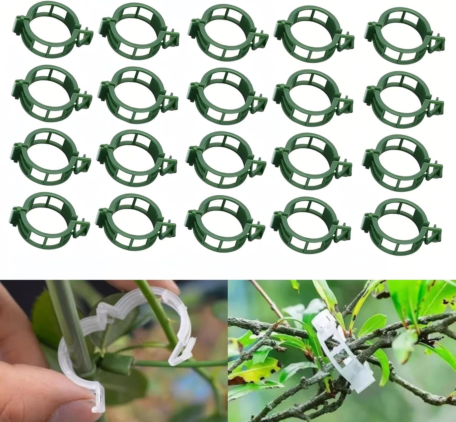 50Pcs Plant Support Clips, Plastic Trellis Garden Support Clips for Climbing, Plant Fixing Clips for Climbing Plants,Grape and Vine Vegetables, Reusable Clips to Grow Upright Makes Plants Healthier