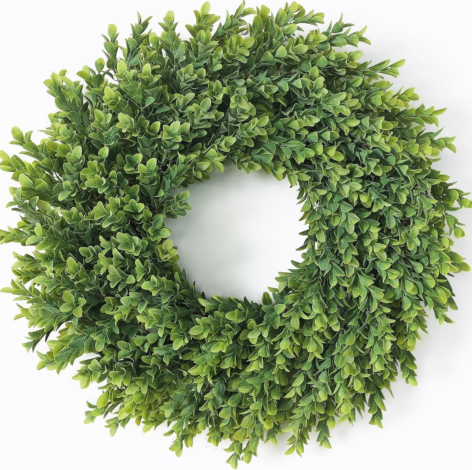 26″ Artificial Boxwood Wreath for Front Door – Large Faux Plant Fake Greenery Hanging Wreath for Wall Window Farmhouse Fireplace Home Outdoor Spring Summer Decor
