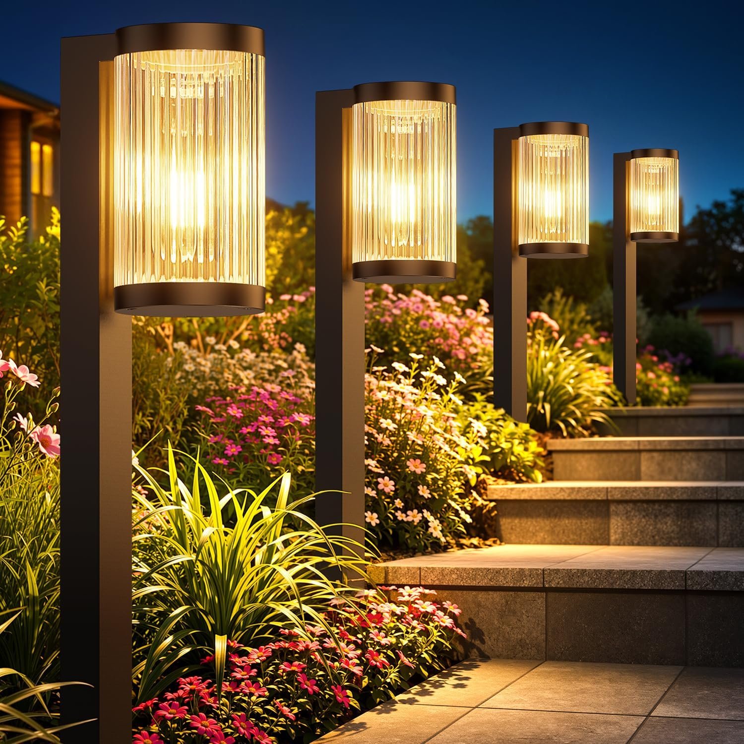 ELECLINK Solar Pathway Lights Outdoor, 6 Pack Upgraded Outdoor Solar Lights for Outside Super Bright Up to 15Hrs, IP65 Waterproof Solar Garden Lights for Yard Path Sidewalk Driveway Walkway Decor