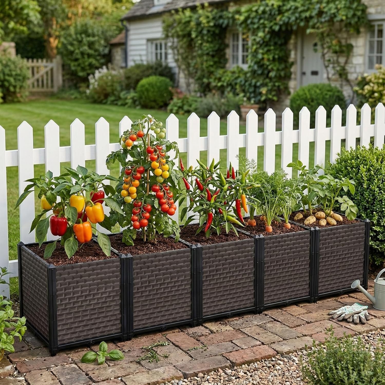 Large Planters for Outdoor Plants – Deepened 20″ H, Raised Beds for Gardening Self Watering, Elevated Planter Box with Legs, Rectangular Garden Planters for Outdoor Plants Flowers, 78.7″L x 15.7″W