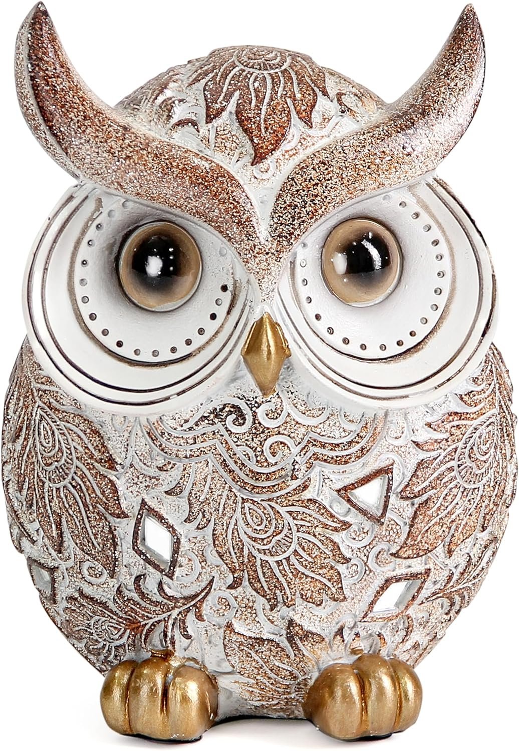 Smadeer Owl Statue and Figurine for Home Decor Accents Adorable Owl for Shelf Bookshelf Bedroom Living Room Office Table Desk Modern Decorations Animal Sculpture for Birds Lovers