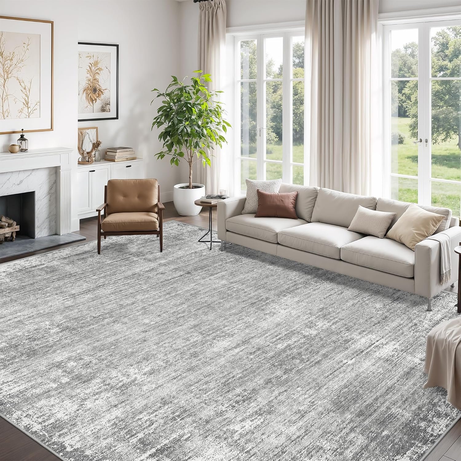 zesthome 8×10 Area Rugs for Living Room, Non-Slip Backing Washable Rug, Modern Abstract Area Rug, Stain Resistant Rugs for Bedroom, Ultra-Thin Large Area Rugs, Area Rug 8×10