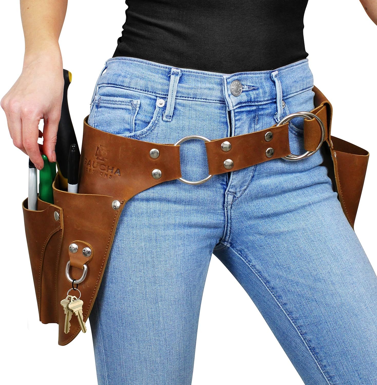 Leather Garden Tool Belt – Gardening gifts for women- Utility belt – Garden Tools Organizer Holster Pouch -Gift for Gardeners and Florists