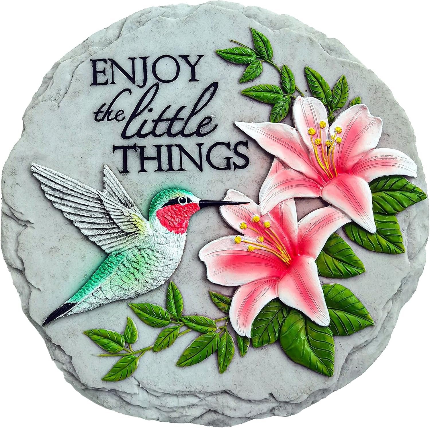 Spoontiques – Garden Décor – Hummingbird Stepping Stone – Decorative Stone for Garden