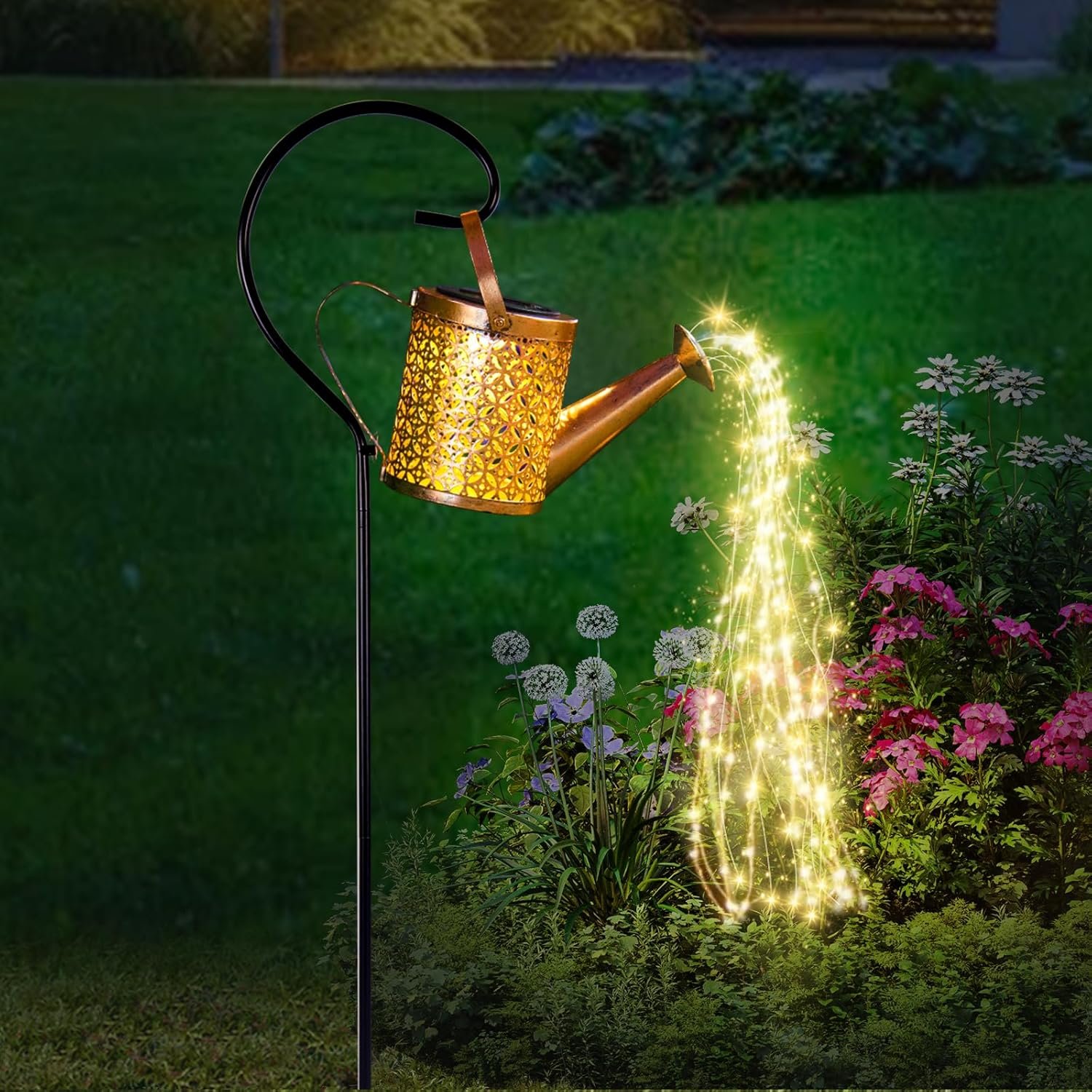 SRNPMIU Solar Watering Can Light – Solar Light Yard Decorations Outdoor | Garden Decor Lights for Yard, IP65 Waterproof Hanging Lantern Lights, Outside Garden Flower Bed Decor Light for Moms Birthday