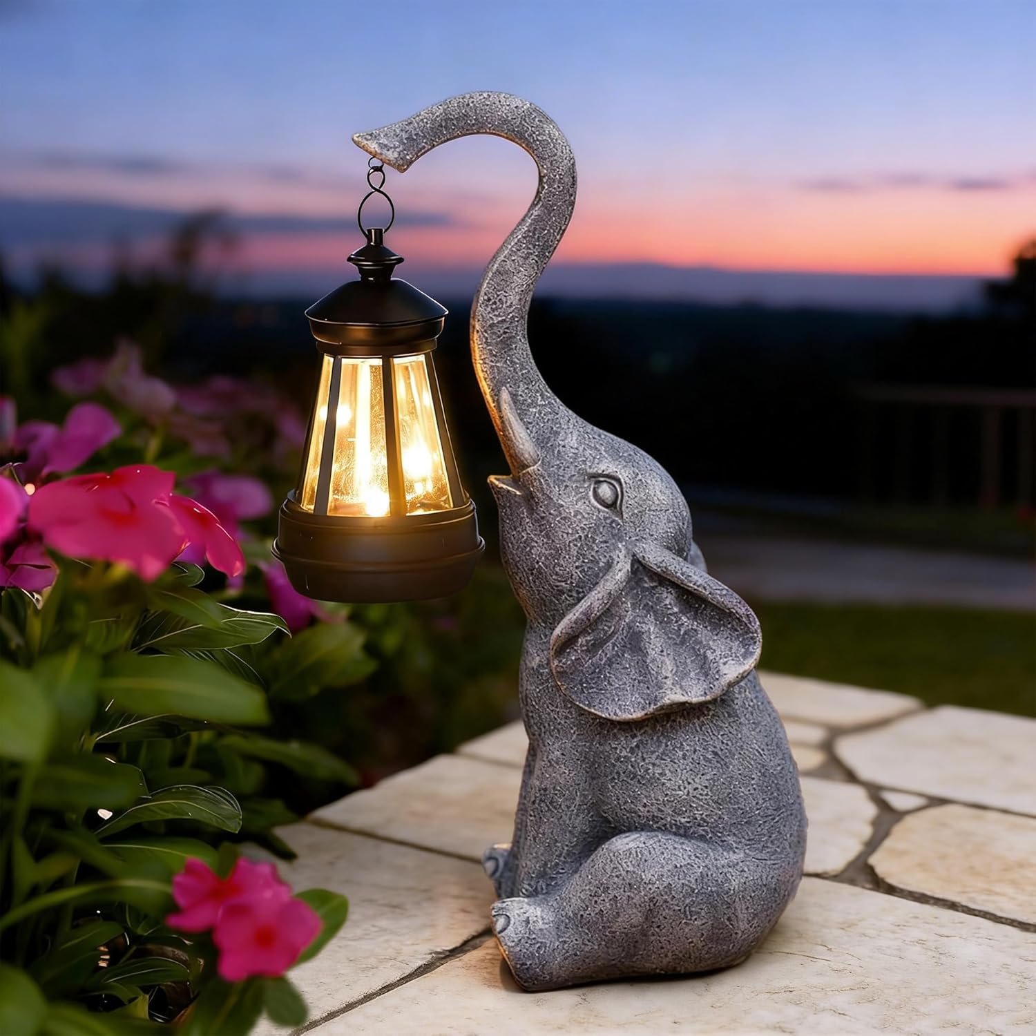 Goodeco Elephant Statue for Garden Decor with Gift Appeal | Ideal gifts for women, mom or birthdays, finely crafted details outdoor & home decor to wow your guests