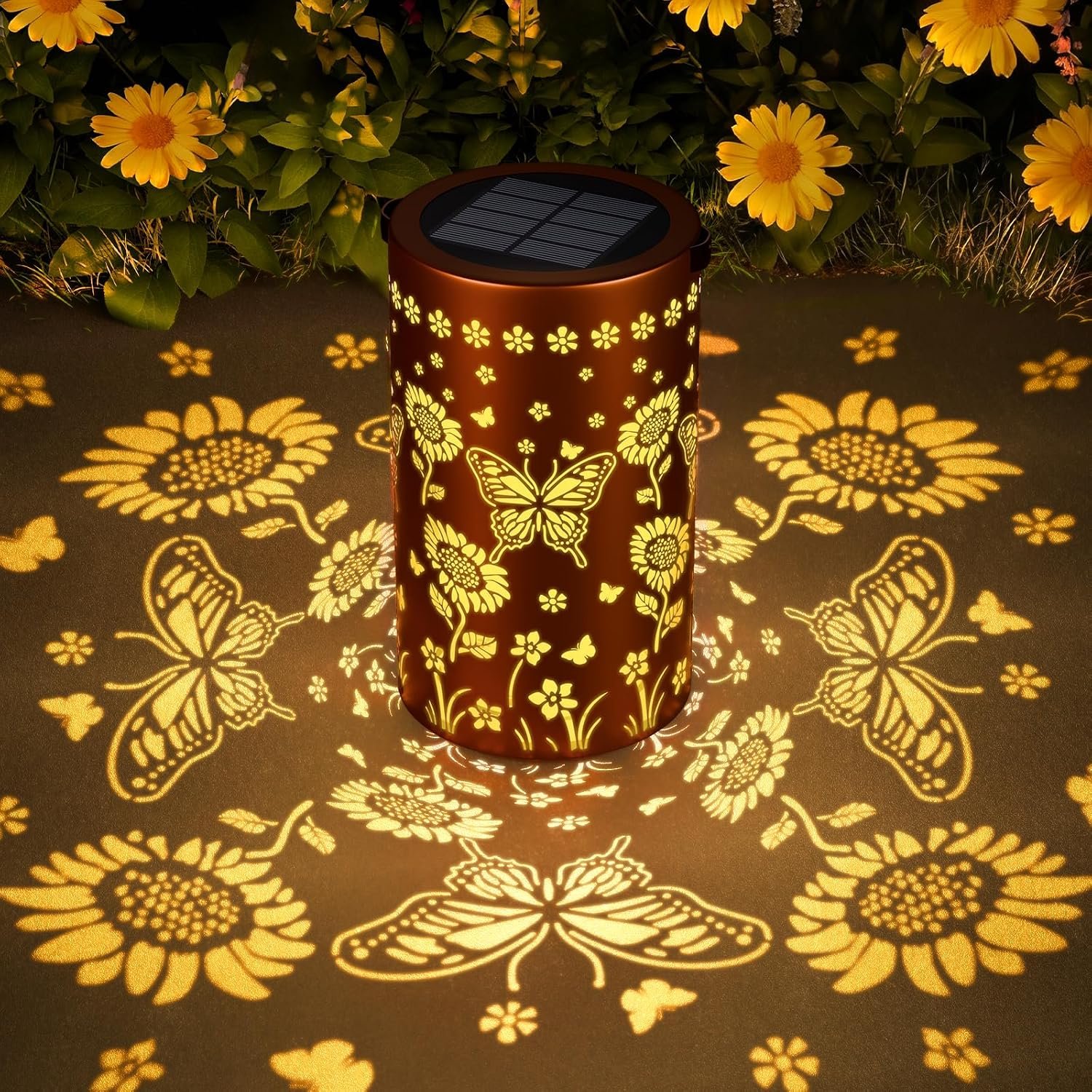 Solar Lanterns Outdoor Waterproof – 1Pack Decorative Shadow Lantern