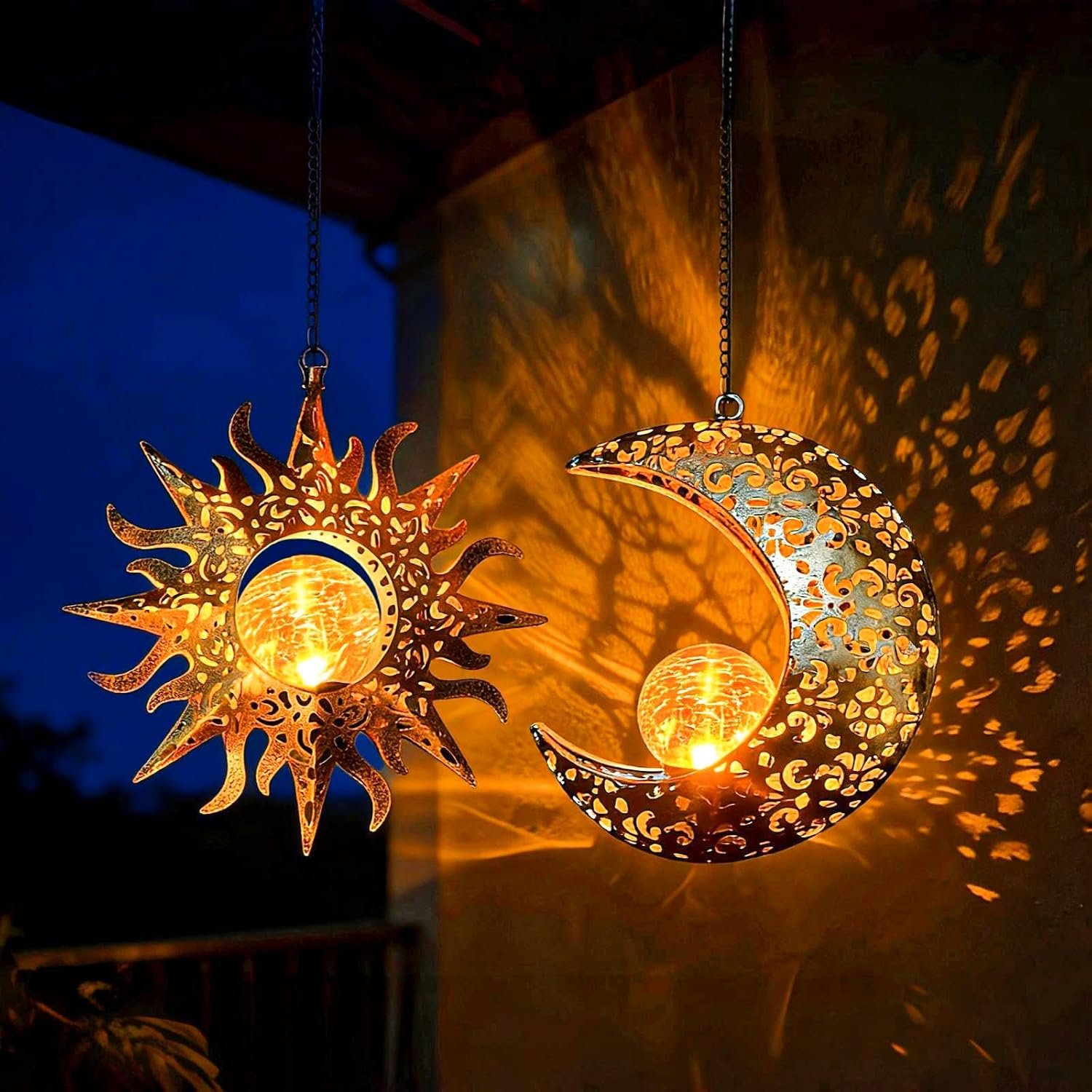 Solar Hanging Lights Outside,Lanterns Outdoor Waterproof Garden Decor