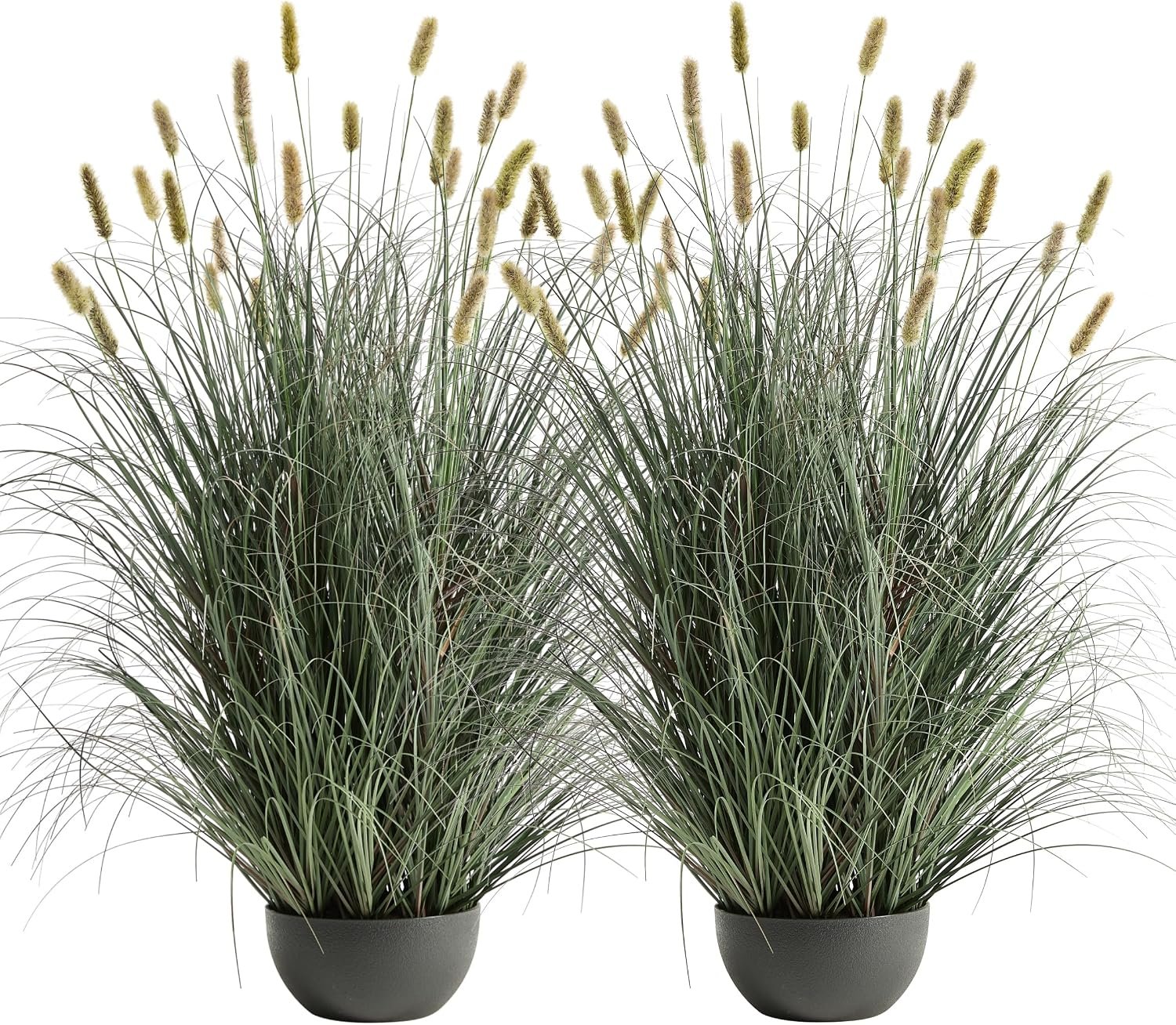 FloraFairy 4ft Onion Grass Set of 2, Large Size Artificial Cattail Reed